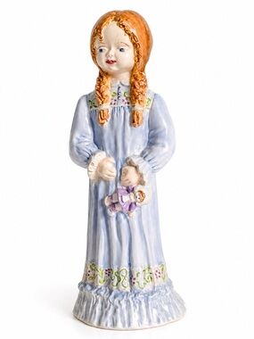 Vintage Anne of Green Gables Porcelain Figurine Girl With Doll red hair shabby